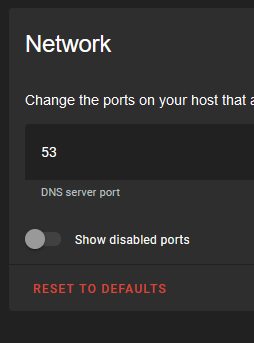 Toggle option showing a “show disabled ports” option